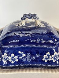 Spode Tower Blue Rectangular Covered Vegetable Dish #1