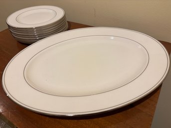 Lenox Federal Platinum Serving Dish And Salad Plates