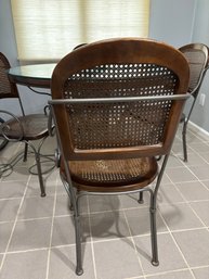 Thomasville Gallery Round Marble And Glass Top Dining Table With Four Chairs
