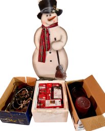 Snowman, Lights, Candles