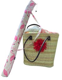 Flamingo Umbrella, Tote,  Beach Towels