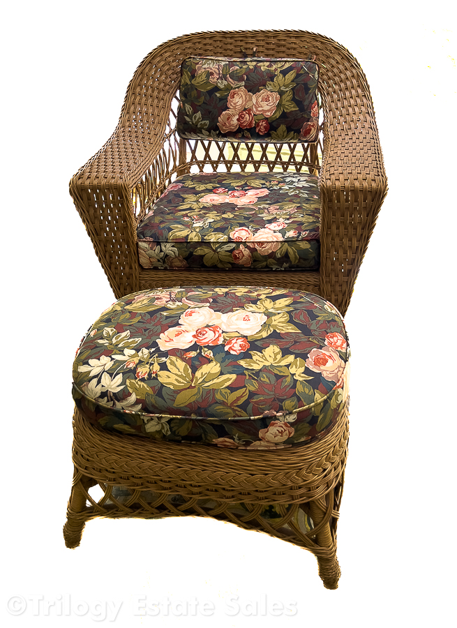 Smithsonian Collection Wicker By Henry Link Wicker Chair WIth Ottoman ...