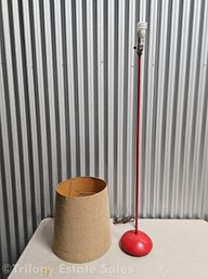 Vintage MCM Red Metal Floor Lamp