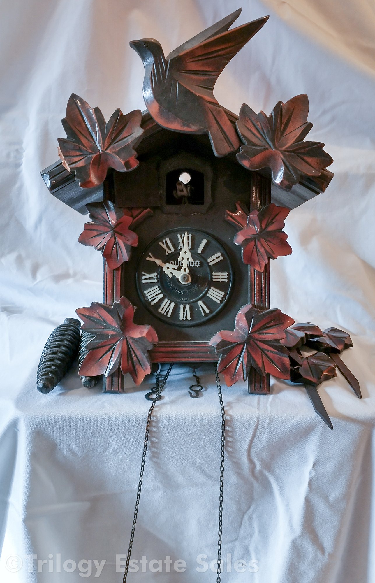 Black Forest Mi-Ken Carved Cuckoo Clock #1404 | Auctionninja.com