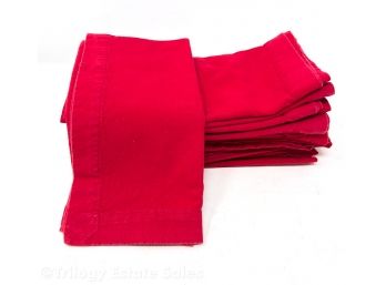 12 Sur La Table Red Cotton Mitred Corner 20' X 20' Napkins