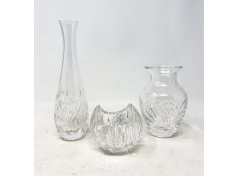 Tiffany & Co Bud Vase, Mikasa Pierpoint Votive Holder & Unmarked Vase