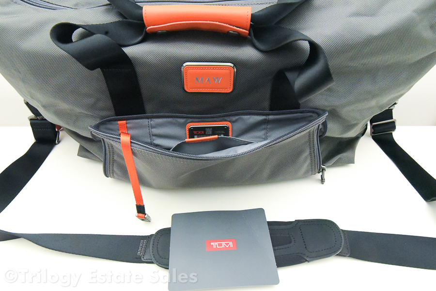TUMI Alpha Double Expansion Travel Satchel In Grey And Orange