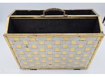 Vintage 1971 English Woven Brass Magazine Box