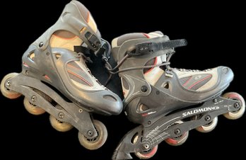 Salomon Roller Blades - Size 10.5 US - 45 European -  Plus A Salomon Protective Two Pack And A Clip On Pac