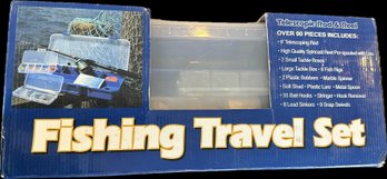 Fishing Lot - Fishing Travel Set - Aluminum Fish Net -  35 Inches Long - 14 1/2 Inch Diameter