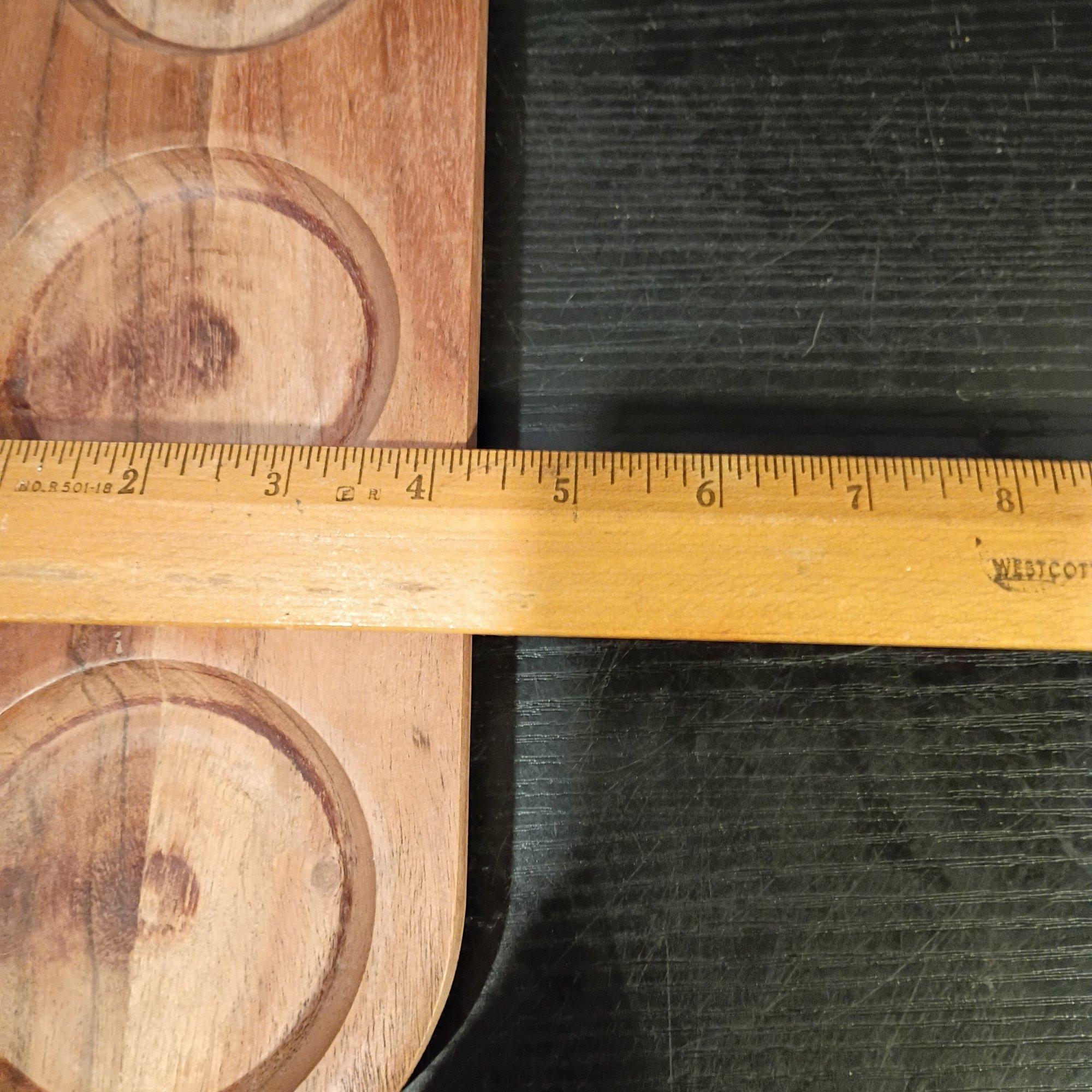 Artisan-Made Indian Wood Serving Platter Rustic Triple-Well Condiment ...