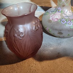 Vintage Imperial Pink Opalescent Glass Vase (SH)