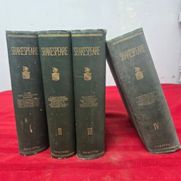 Antique 1887 Complete Works Of Shakespeare David McKay 4-Volume Set (JH)