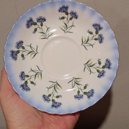 Vintage Teacup Saucer Is The Royal Albert Blue Vintage Cornflower Pattern, Bone China Crafted In England