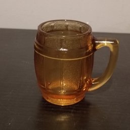 Vintage Amber Glass Barrel-shaped Mug  Shot Glass