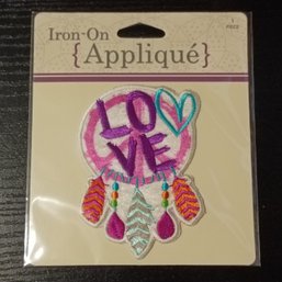 Colorful Embroidered Dream Catcher Iron-on Appliqu Patch Featuring The Word 'LOVE'.  1of3(NM)