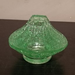 Vintage Green Murano Glass Shell Dish, Attributed To Fratelli Toso From The 1960s