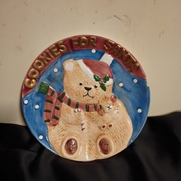 Festive 'Cookies For Santa' Plate By World Bazaars (NM)