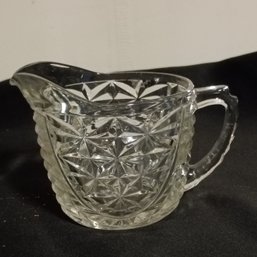 Anchor Hocking Stars & Bars Pattern Clear Glass Creamer (NM)