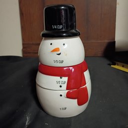 Novelty Ceramic Snowman Stacking Measuring Cup Set (NM)