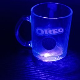 Collectible Clear Glass Mug Featuring The Iconic Oreo Logo And A Painted Oreo Cookie Graphic (NM1)