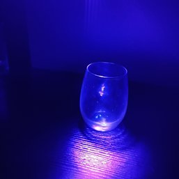 Blacklight Reactive Clear, Stemless Wine Glass (NM1)