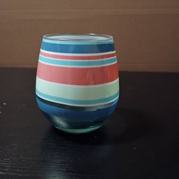 Fiesta 15 Oz. Stemless Wine Glass In The Farmhouse Chic Pattern (NM1)