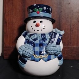 Collectible Ceramic Snowman Cookie Jar By Mercuries China(NM1)
