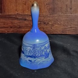 Vintage 1983 Alaska Ceramic Or Porcelain Bell Featuring A Winter Scene (NM)