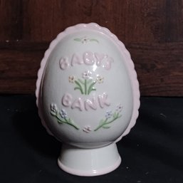 Decorative Ceramic Baby Bank Shaped Like An Egg (NM)