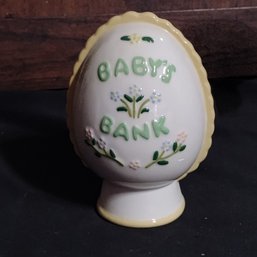 Decorative Ceramic Baby Bank Shaped Like An Egg (NM)