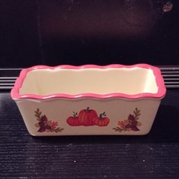 Nantucket Fall Motif Mini Loaf Baking Pan, Typically Made Of Stoneware (NM)