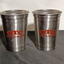 Metal Cups Branded For The Ohio Technical College's 'On The Corner Grill'. (NM)