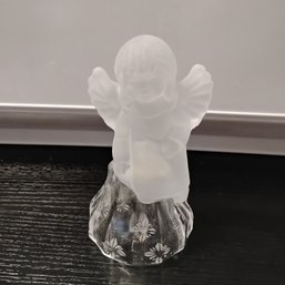 Vintage Goebel Lead Crystal Frosted Angel Bell (NM)