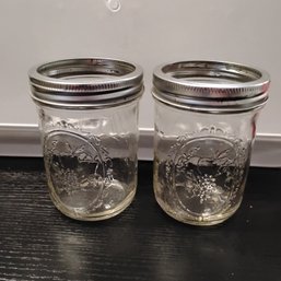 Ball Fruit Embossed Glass Mason Jars  (NM)