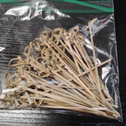 Natural Bamboo Knotted Cocktail Picks  (NM)