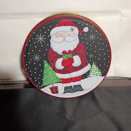 8' Holiday Collectible Christmas Santa Tin Distributed By Nantucket Distributing Co. (NM)