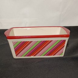Collectible Nantucket Mini-loaf Pan With Holiday Striped Design (NM)