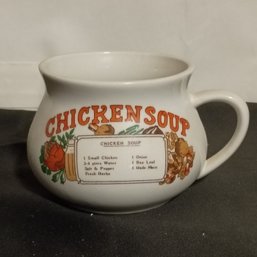 Vintage Ceramic Chicken Soup Mug, Likely Manufactured In The 1970s (NM)