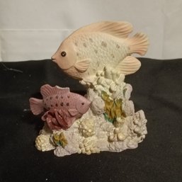 Vintage Ceramic Fish Sculpture, Often Referred To As Lusterware Due To Its Iridescent Finish (NM)