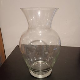 Clear Glass Hourglass Shaped  Floral Vase Possibly Libbey (NM)