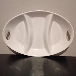 Ceramic Divided Serving Platter From The Blue Harbor Collection By Housewares International (NM)