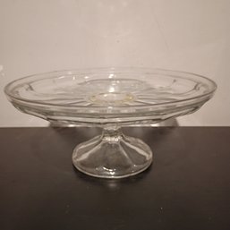 Vintage Pressed Glass Cake Stand (NM)