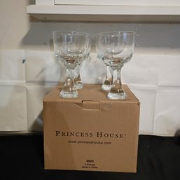 Four Princess House Heritage Crystal Glasses (NM)