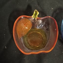 Vintage Orange  KIG Indonesia Glass Apple Bowl (NM) (NM)