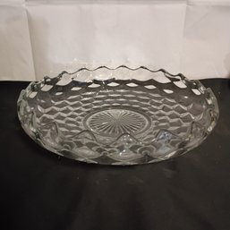 Fostoria American Clear Glass Shallow Footed Cupped Fruit Bowl Cube 11.5 (NM)