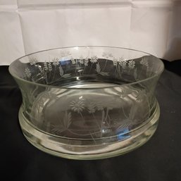 Vintage Crystal Bowl In The Summerfield Pattern By Leonard Silver (NM)