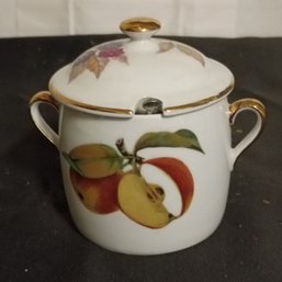 Royal Worcester Evesham Gold Marmalade Jar, Also Known As A Jam Pot Or Sugar Bowl (NM)
