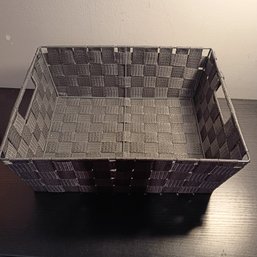 Whitmor Woven Strap Small Shelf Tote, Featuring A Durable Metal Frame And Integrated Handles (NM)