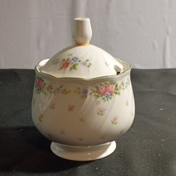 Vintage Ceramic  Sugar Bowl By Nikko In The Regina Pattern Featuring A Delicate Floral Pattern (NM)